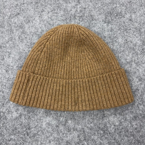 Polo Ralph Lauren Hat Mens Tan Brown Flesh Pony Wool Blend Beanie Skull Cap - Picture 3 of 5